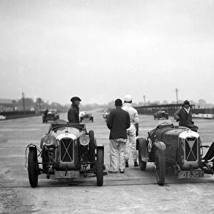 Two Salmson cars on the start line at a JCC Members Day, Brooklands. Artist: Bill Brunell