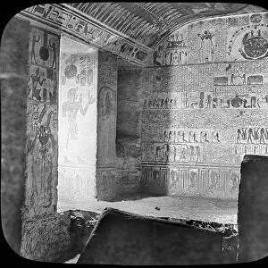 Sarcophagus and burial chamber of Rameses VI, Valley of the Kings, Egypt, c1890. Artist: Newton & Co
