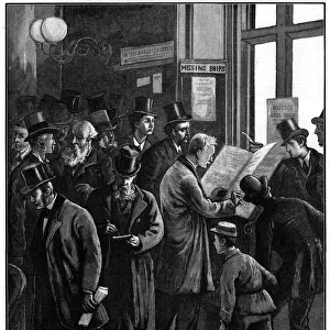 Scene at Lloyds, London, 1877. Artist: William Bazett Murray