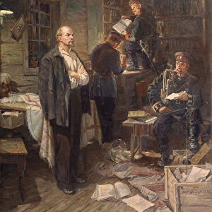 The Search at the Lenins apartment in Shushenskoye, 1958. Artist: Volkov, Vasili Romanovich (1909-?)