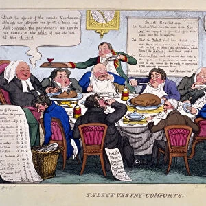 Select vestry comforts, 1828. Artist: Thomas Jones