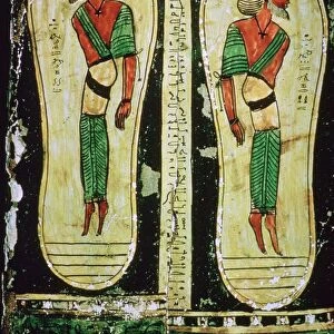 Semitic prisoners painted under a mummy-cases feet