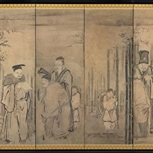 Seven Sages of the Bamboo Grove; Four Elders of Mt. Shang, 1600s. Creator: Kano Tan?y? (Japanese