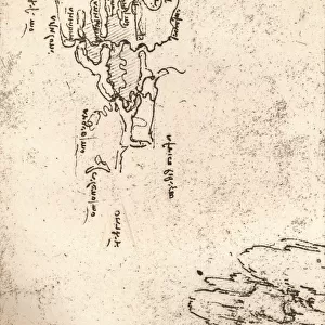 Sketch map of Armenia, c1472-c1519 (1883). Artist: Leonardo da Vinci