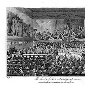 The Society of Arts distributing its premiums, 1804. Artist: Isaac Taylor