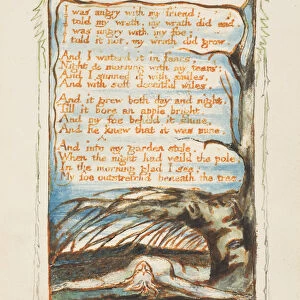Songs of Innocence and of Experience: A Poison Tree, ca. 1825. Creator: William Blake