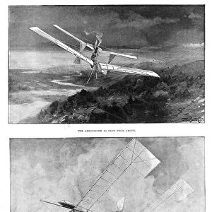 SP Langleys steam-powered model plane Aerodrome viewed from above and below, 1902