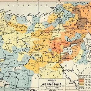 Spread of the Armenias after Supan, Cuinet, Selenoy etc, c1560, (1907)