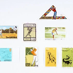 Stamps from various countries, with golfing theme, 20th century