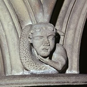 Stone carving in the Chapter House of Southwell Minster, 12th century