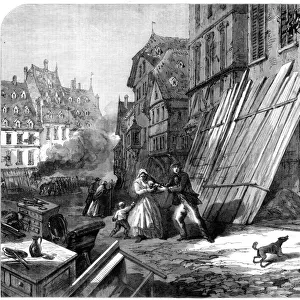 A street in Strasbourg during the siege and bombardment, Franco-Prussian War, 1870