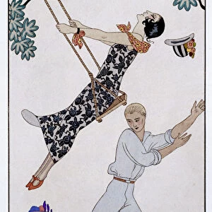 The Swing, 1920s. Artist: Georges Barbier
