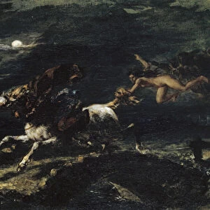 Tam O Shanter Pursued by the Witches, 1849. Creator: Delacroix, Eugene (1798-1863)