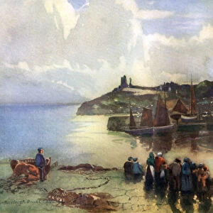 Tenby Castle and harbour, Pembrokeshire, Wales, 1924-1926. Artist: Louis Burleigh Bruhl