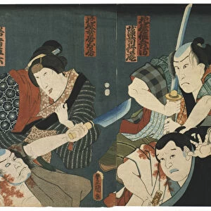 Theatre Scene, 1844. Artist: Utagawa Kunisada