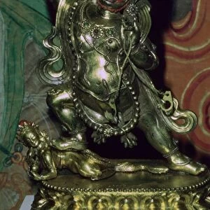 Tibetan gilt-bronze statuette of Vajrapani