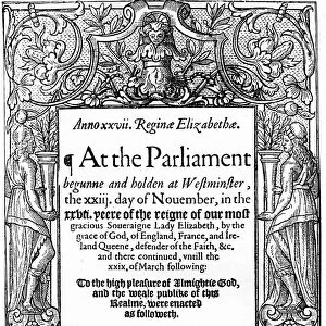 Title page of Acts of Parliament, 1585, (1893)