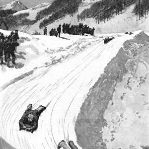 Tobogganing at St. Moritz, Engadine, Switzerland, 1890. Creator: Unknown