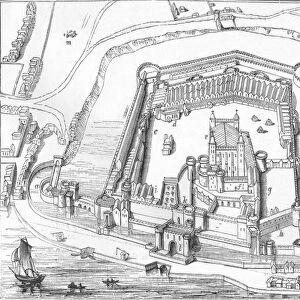 The Tower of London, 1597, (1845). Artists: Gulielmus Haiward, John Gascoyne