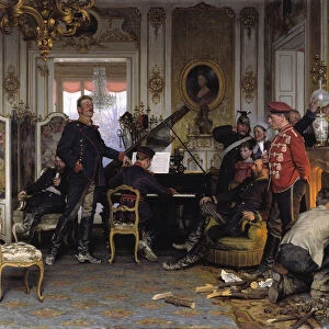 In the Troops Quarters outside Paris, 1894. Artist: Werner, Anton von (1843-1915)