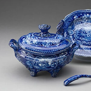 Tureen with Stand and Ladle, Staffordshire, Mid 19th century