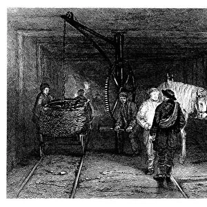 Underground scene in a coal mine, 1860