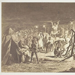 Untitled [Painting of The Campfires at Camp de Chalons by Benedict Masson]