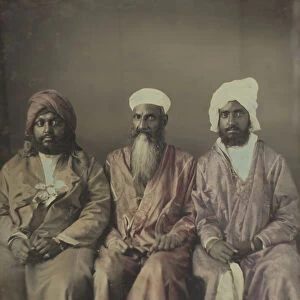 Untitled (Portrait of Three Seated Men Wearing Turbans), 1853. Creator: William Johnson