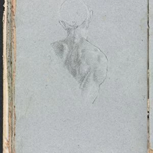 Verona Sketchbook: Male nude head and shoulders from behind (page 62), 1760. Creator