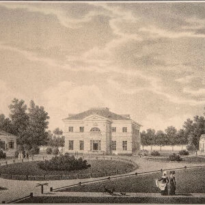 View of the House of Princess Natalya Petrovna Galitzine (1741-1837) in the Gorodnya Estate, 1820s. Artist: Lukin, Semyon Prokhorovich (active 1820s)