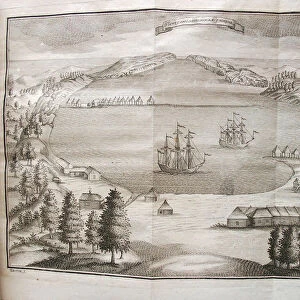 View of the Petropavlovsk Harbor, 1755. Artist: Krasheninnikov, Stepan Petrovich (1711-1755)