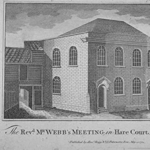 View of Reverend Francis Webbs Meeting House, Hare Court, City of London, 1784