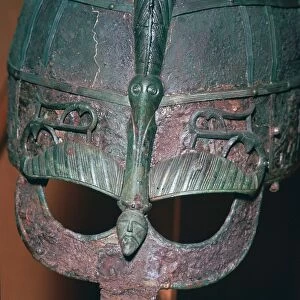 Detail of a Viking helmet from grave one at Vendel, Uppland, Sweden, 7th century