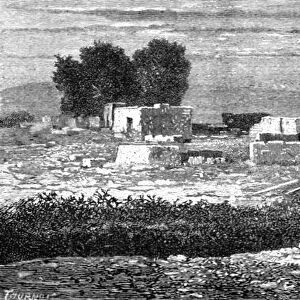Village of Eyvango, near Abomey; An Excursion in Dahomey, 1871. Creator: J. Alfred Skertchly