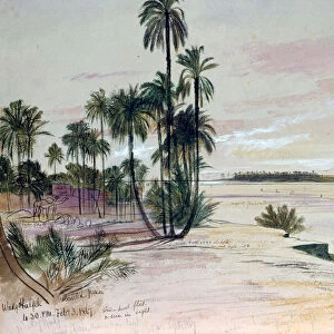 Wadi Halfeh, 3rd Febuary 1867. Artist: Edward Lear