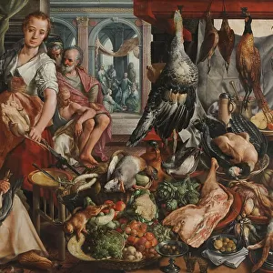 The Well-stocked Kitchen, with Jesus in the House of Martha and Mary in the Background, 1566. Creator: Joachim Bueckelaer