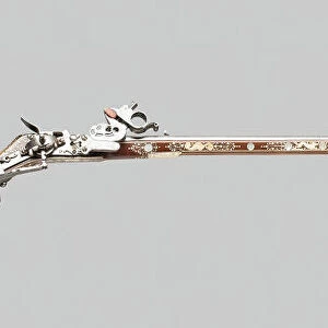 Wheellock Birding Rifle (Tschinke), Teschen, 1640 / 60. Creator: Unknown