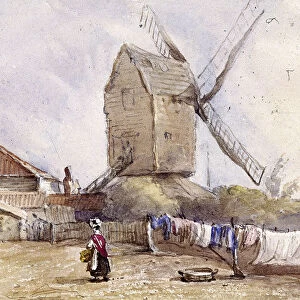 A windmill on Blackheath, Greenwich, London, 1833. Artist: George Shepheard