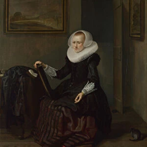 A Woman holding a Mirror, 1625. Artist: Codde, Pieter (1599-1678)