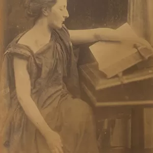 [Woman in Robes Reading a Book], 1870. Creator: Julia Margaret Cameron