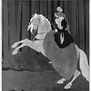 A woman sitting on a rearing horse, 1898. Artist: Aubrey Beardsley