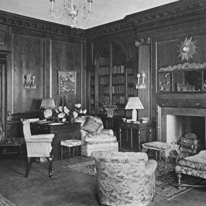 Woodwork from an old English room in the library, house of Miss Anne Morgan, New York City, 1924