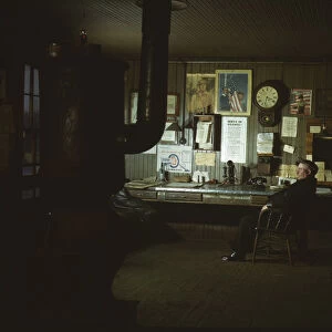 The yardmasters office at the receiving yard, North Proviso(?), C & NW RR, Chicago, Ill. 1942. Creator: Jack Delano