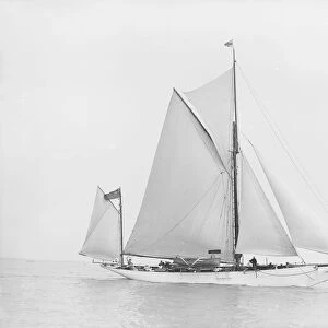 A yawl under way, 1913. Creator: Kirk & Sons of Cowes