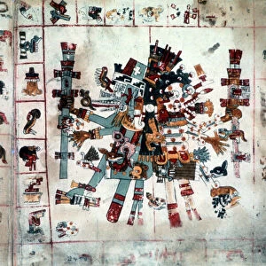 Zoomorphic form from the Codex Borgianus, Mixtec, Pre-Columbian Mexico, c1400