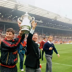 Brian Kidd and Alex Ferguson with the FA Cup