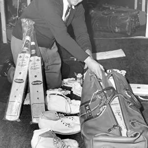 Colin Cowdrey prepares to fly out to India for the England cricket tour
