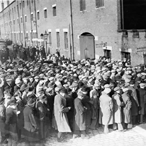 Crowds queue to get into Ewood Park for the F. A. Cup 6th round replay match between Blackburn Rovers and Huddersfield Town