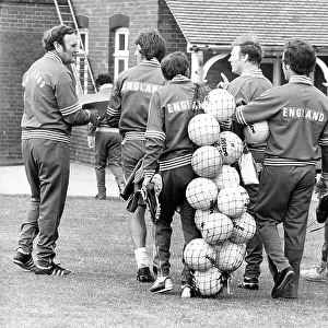 The England football team training, 1975