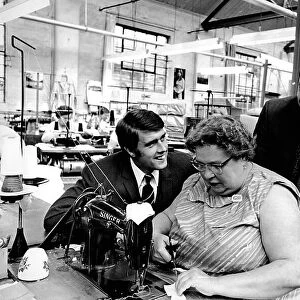 Geoff Hurst & Jimmy Greaves in a factory - no date perhaps 1966?